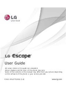 LG Escape P 870 manual. Tablet Instructions.
